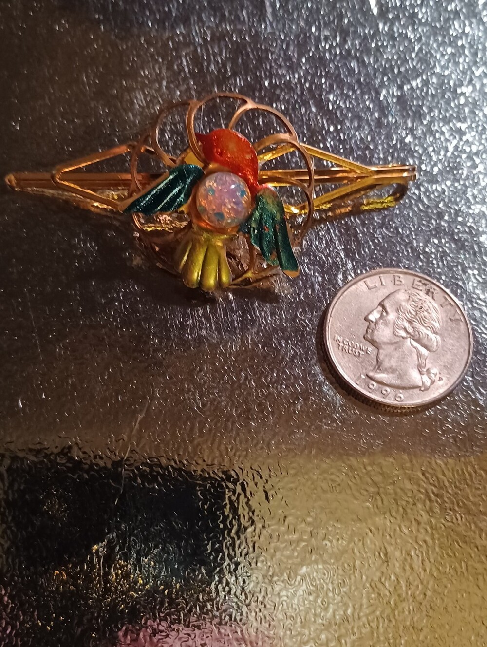 Gold Opal/ Bird Clip Hair Barrette for Women